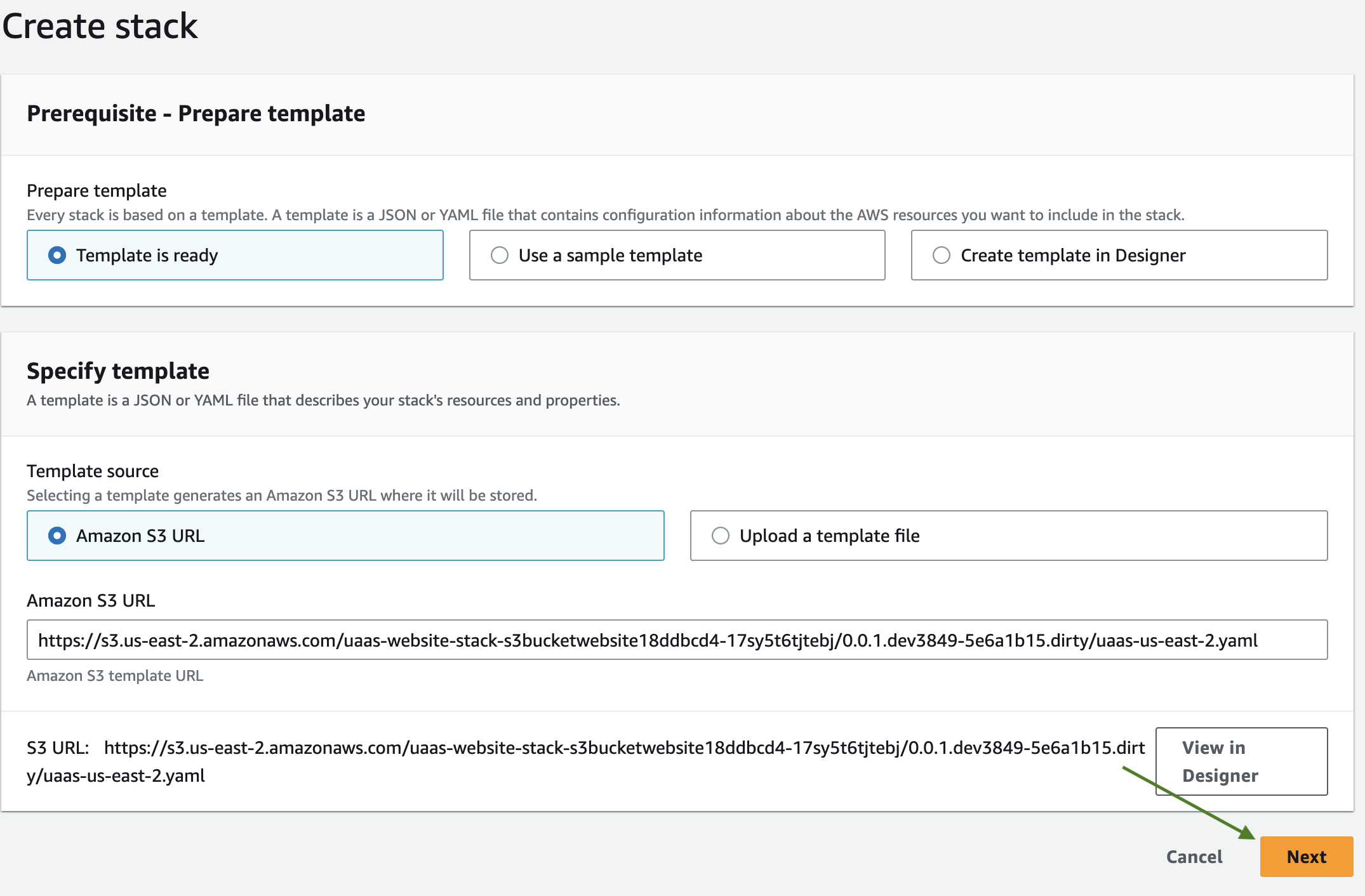 Create Stack Page