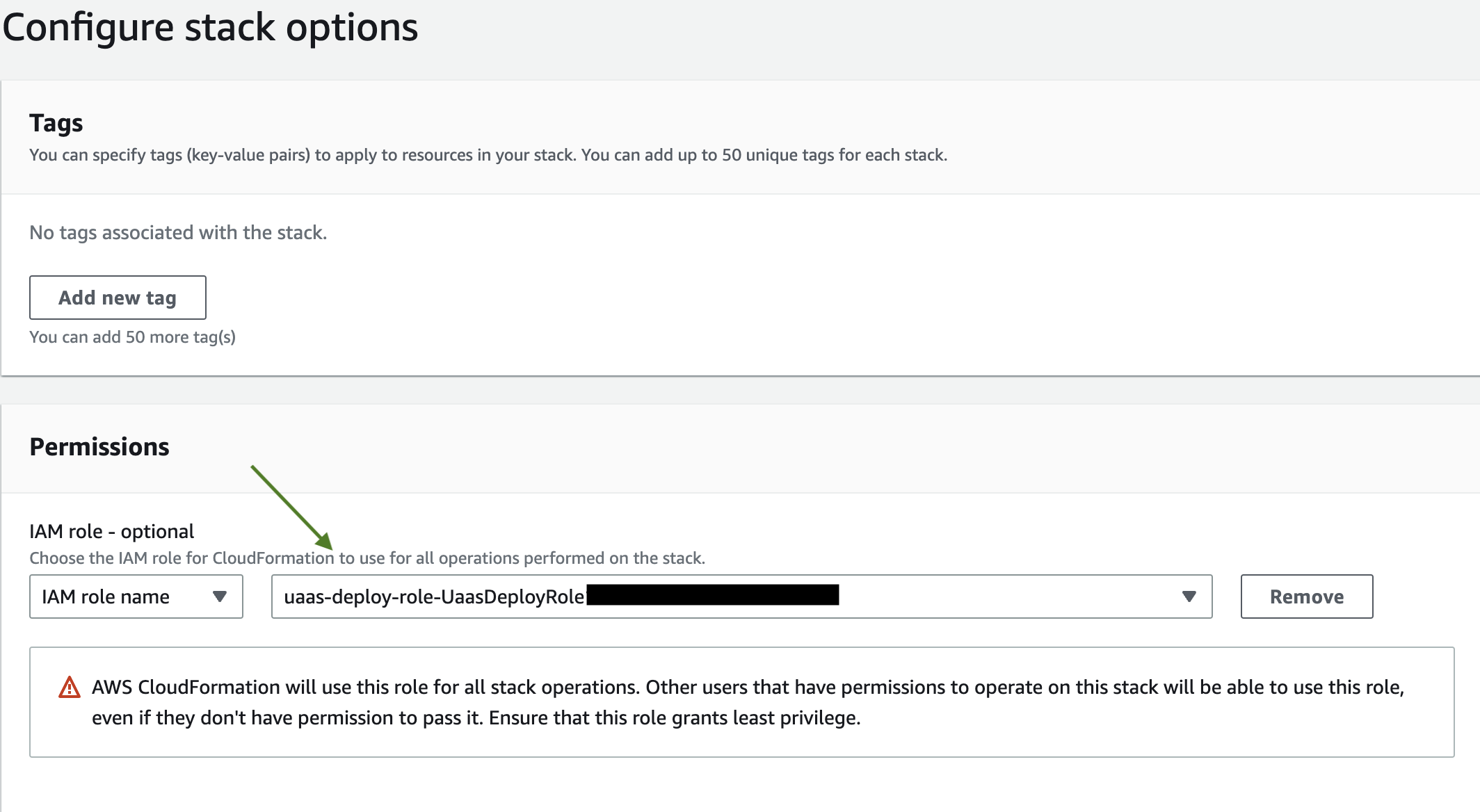 Stack Options Page