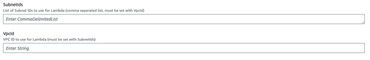 Optional VPC Parameters