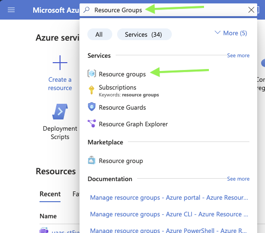 Azure Portal RG