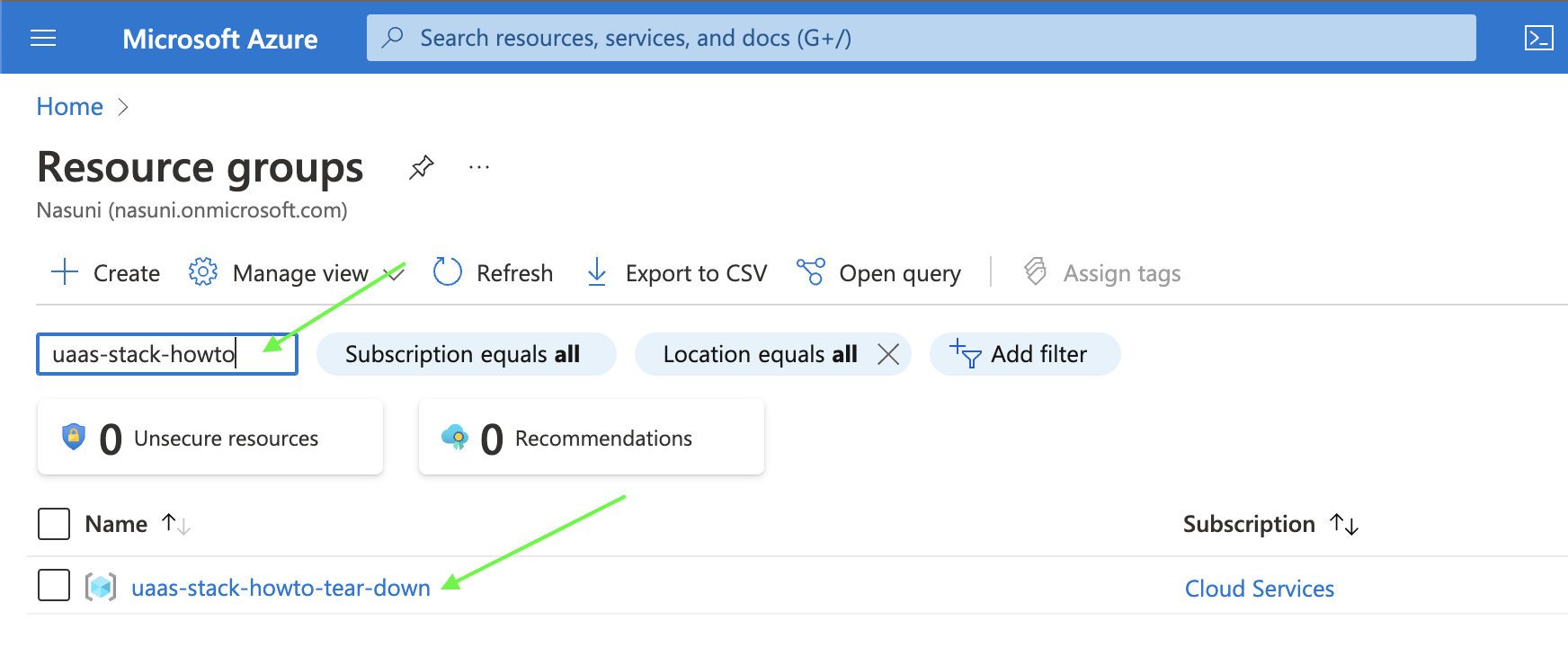 Azure RG Nav