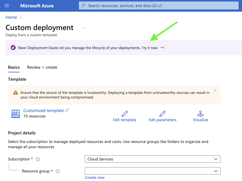 Template To Deployment Stack