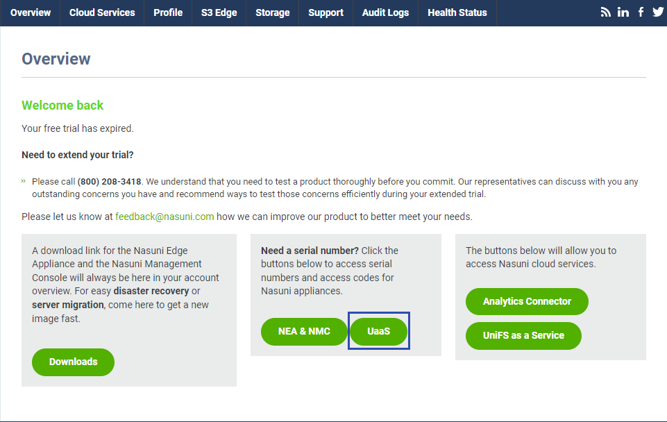 Select UniFS as a Service